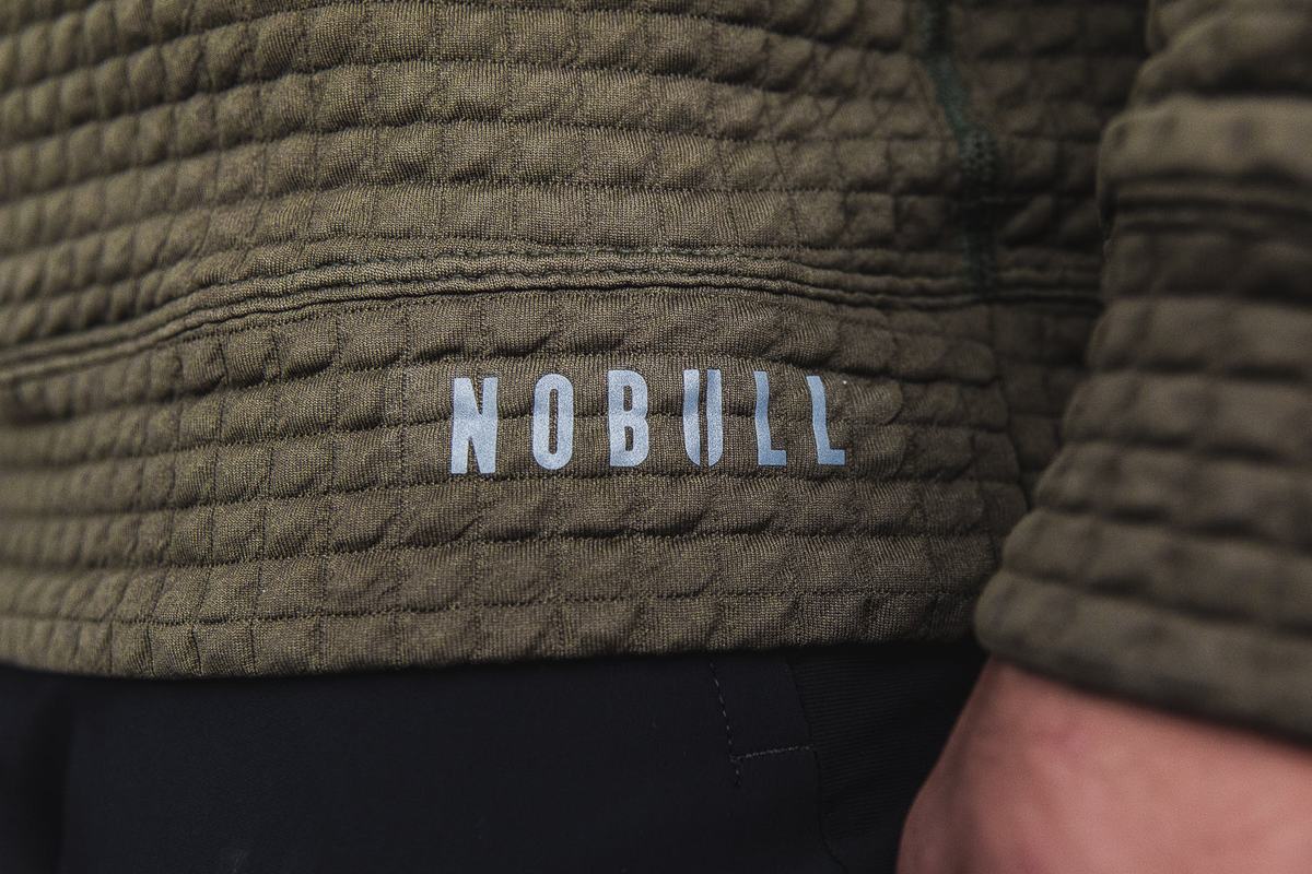 Nobull Quilted Crew Men's Pullover Green | Australia (UD7529)